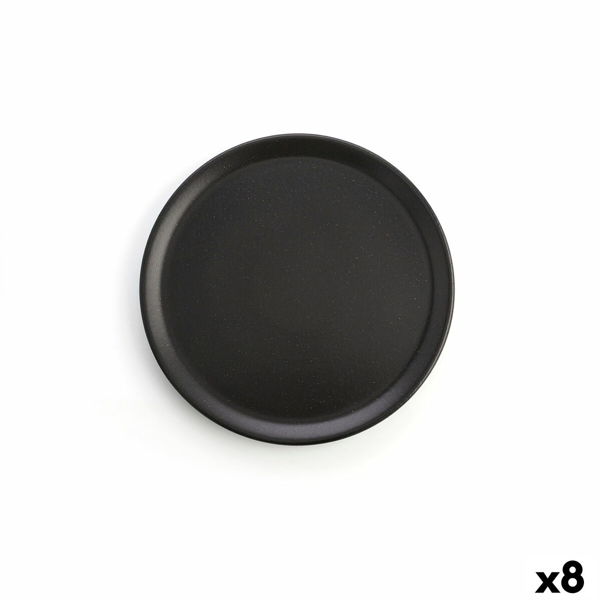Piatto Piano Anaflor Vulcano Carne Argilla cotta Nero Ø 31 cm (8 Unità)