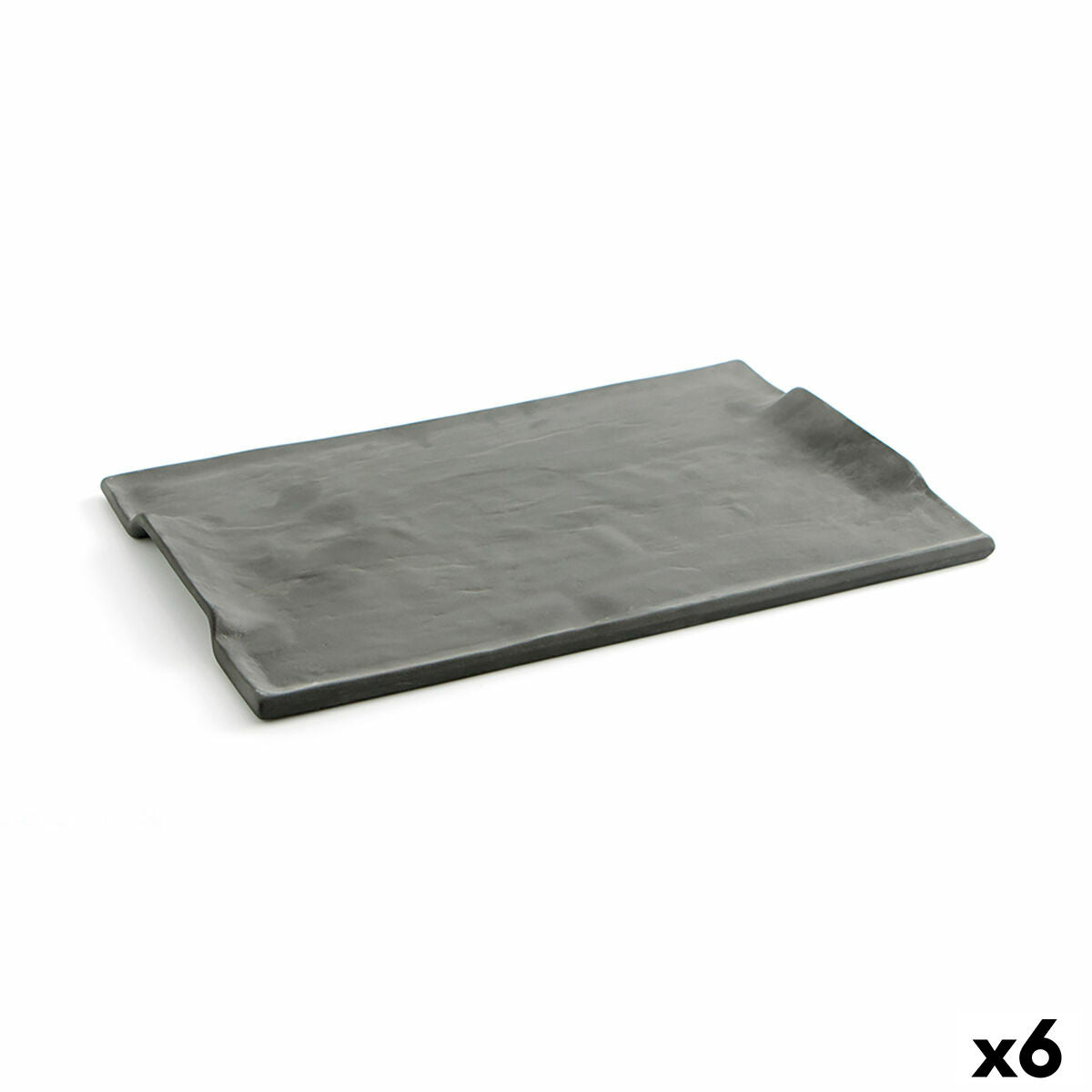 Vassoio per aperitivi Quid Mineral Ceramica Nero (6 Unità) (35 x 23 cm)