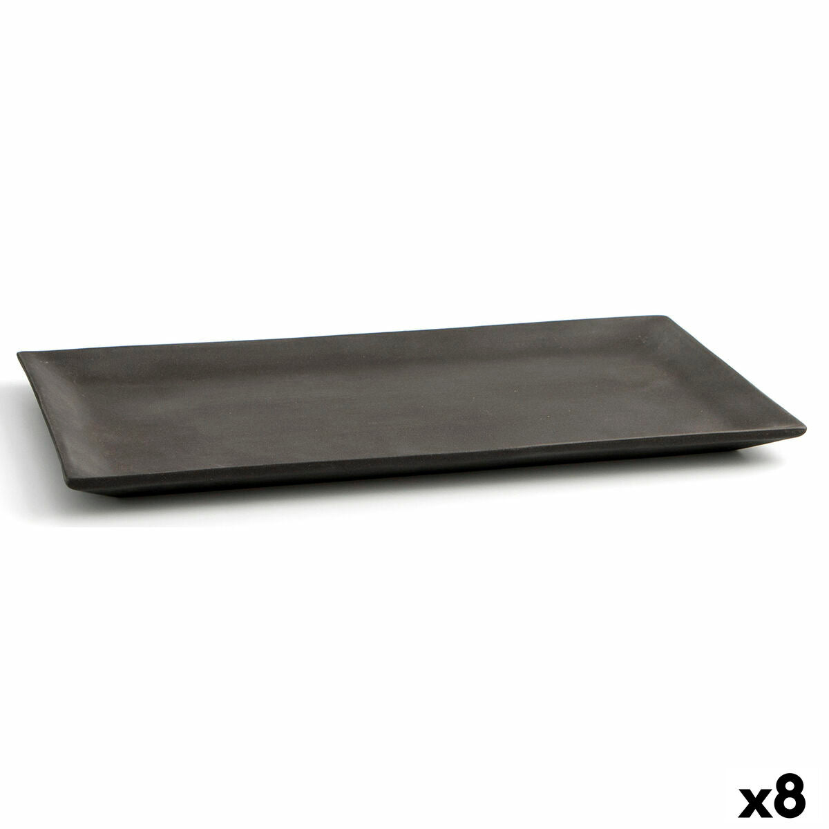 Vassoio per aperitivi Quid Mineral Ceramica Nero (15 x 30 cm) (8 Unità)