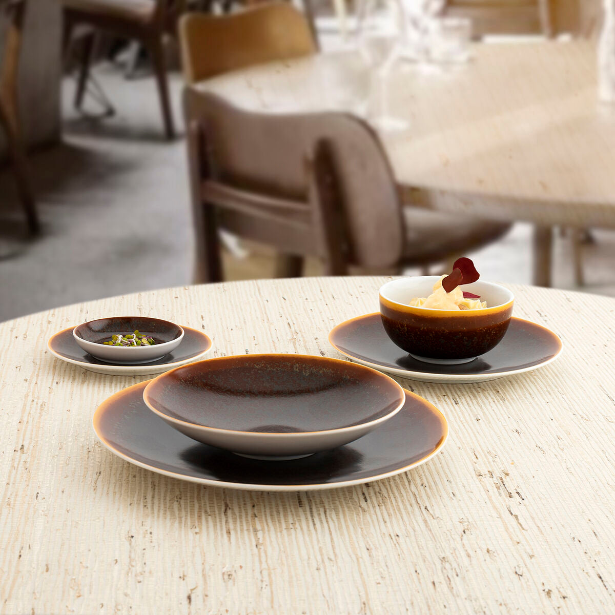 Piatto Piano Ariane Decor Ceramica Marrone (Ø 15 cm) (24 Unità)