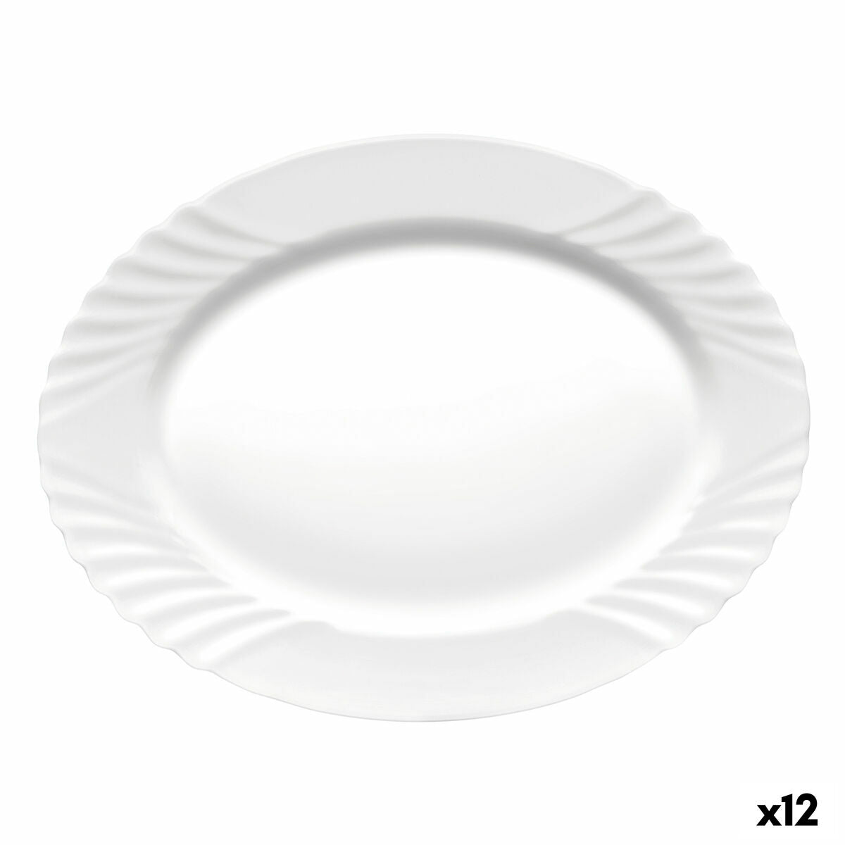 Teglia da Cucina Bormioli Rocco Ebro Ovale Bianco Vetro (36 cm) (12 Unità)
