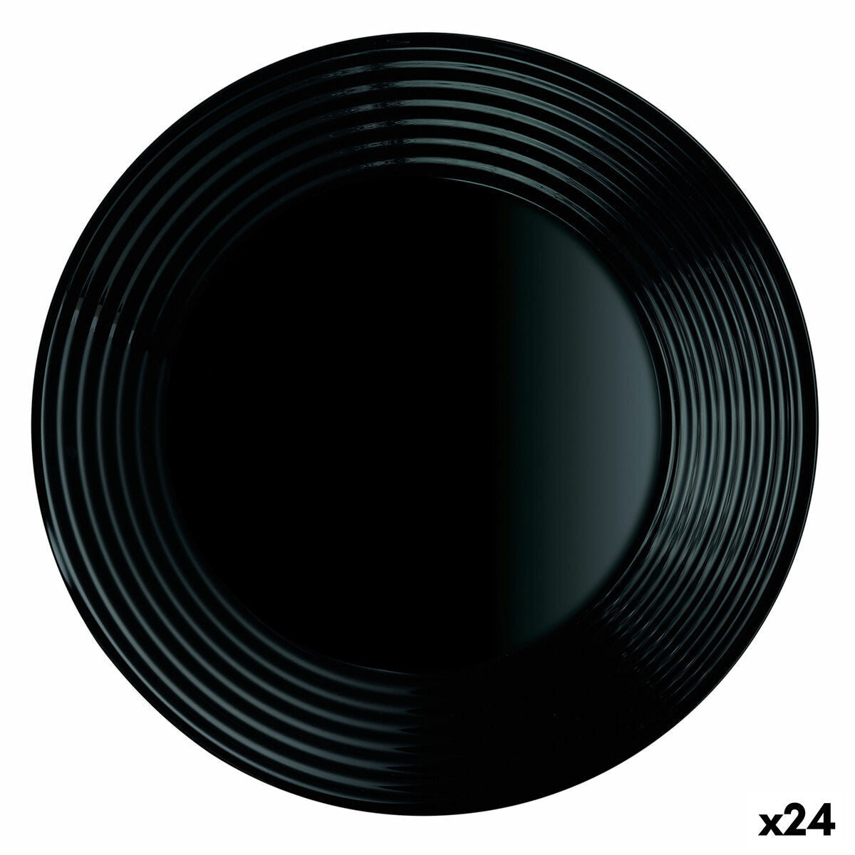 Piatto Fondo Luminarc Harena Nero Vetro (Ø 23,5 cm) (24 Unità)