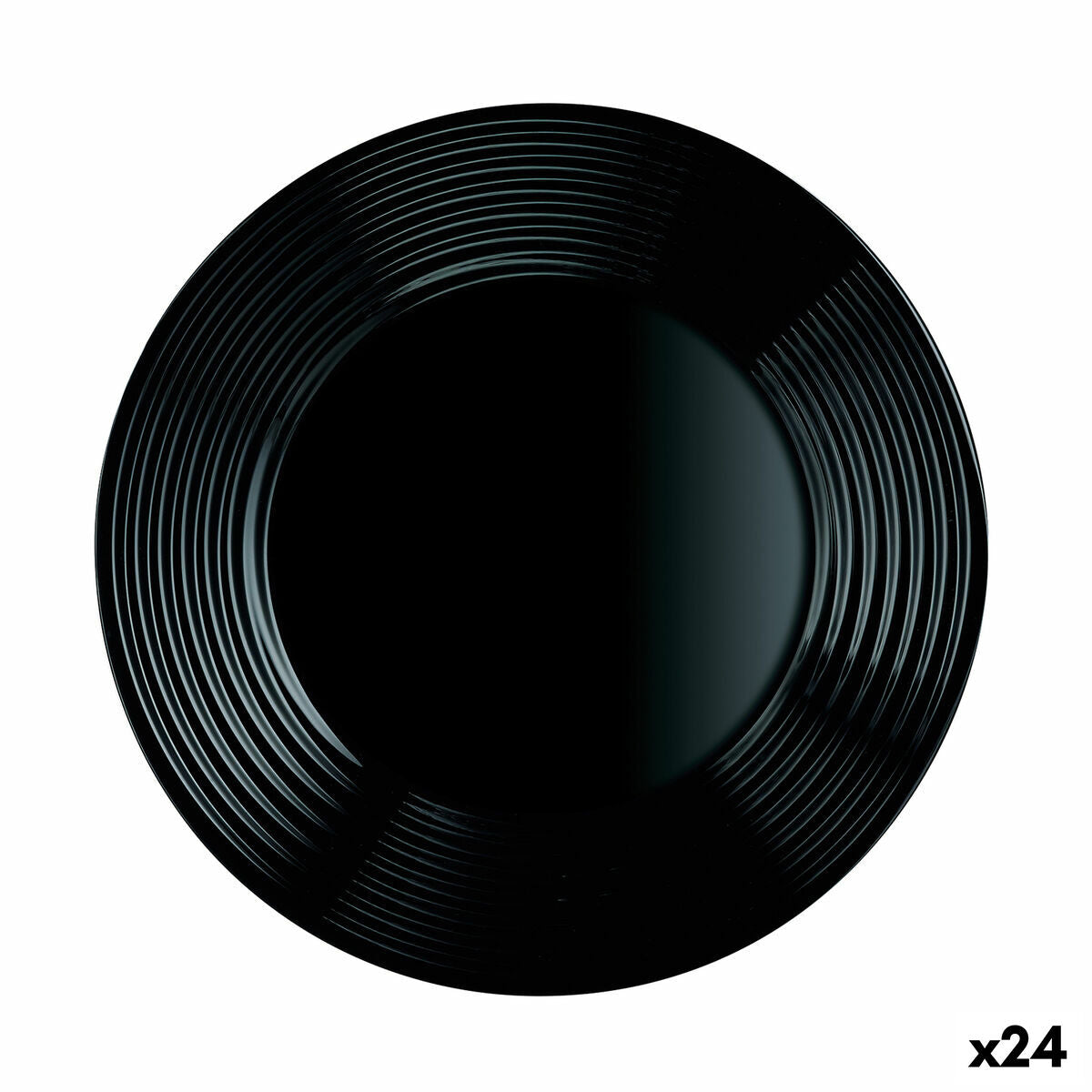 Piatto Piano Luminarc Harena Nero Vetro (25 cm) (24 Unità)