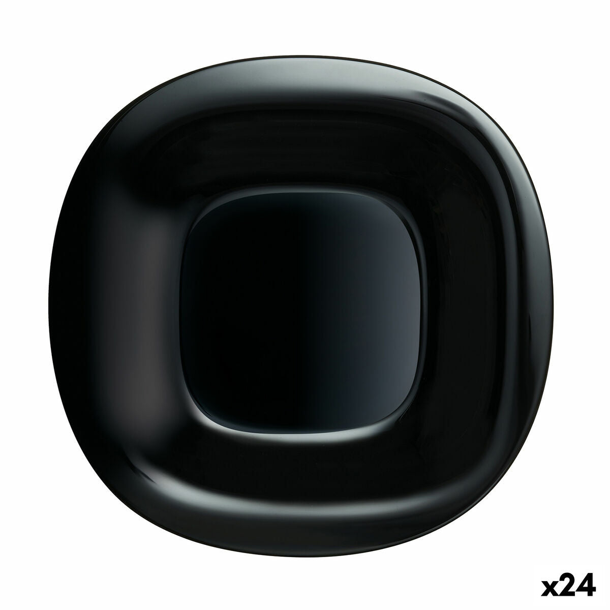 Piatto Piano Luminarc Carine Nero Vetro (Ø 26 cm) (24 Unità)