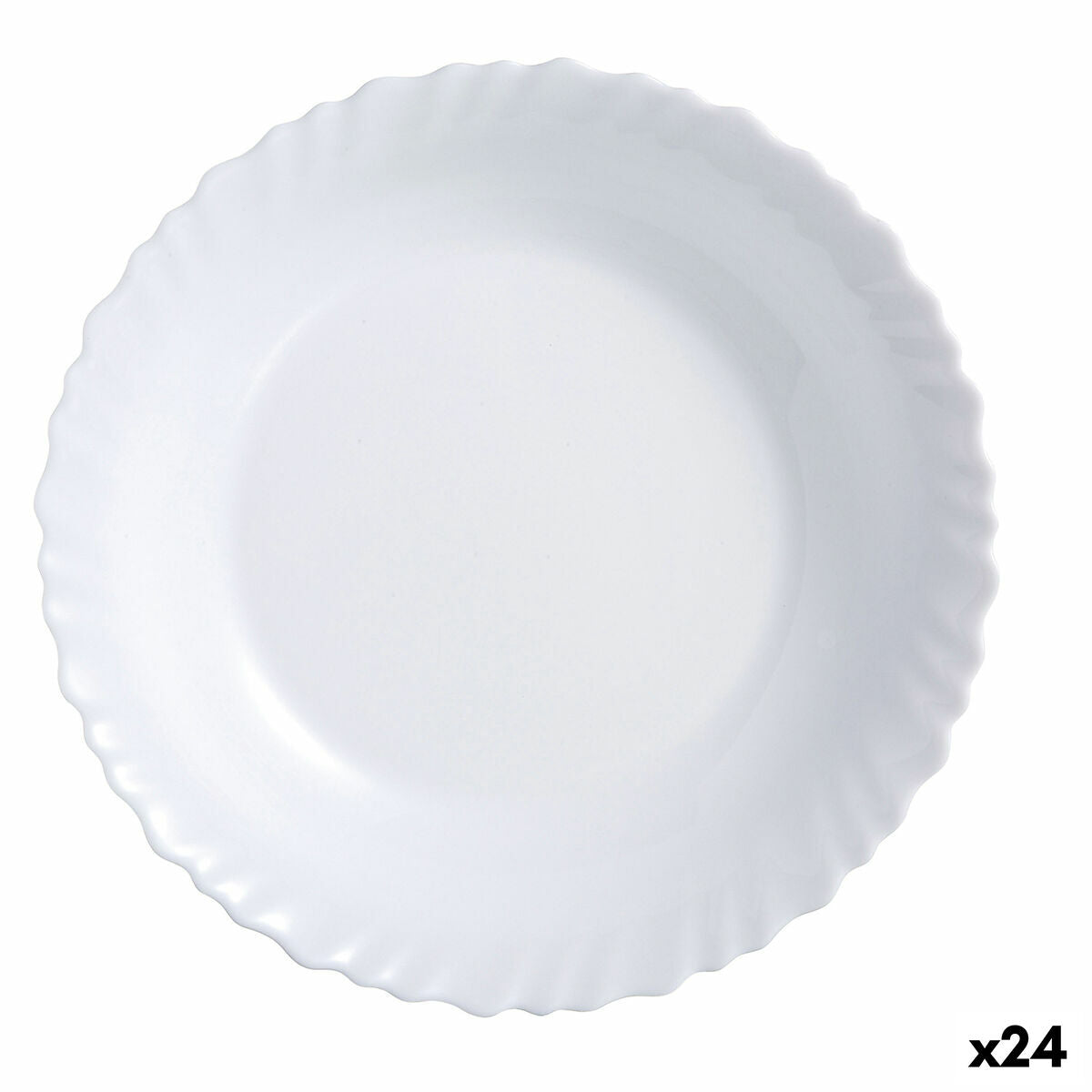 Piatto Piano Luminarc Feston Bianco Vetro (25 cm) (24 Unità)