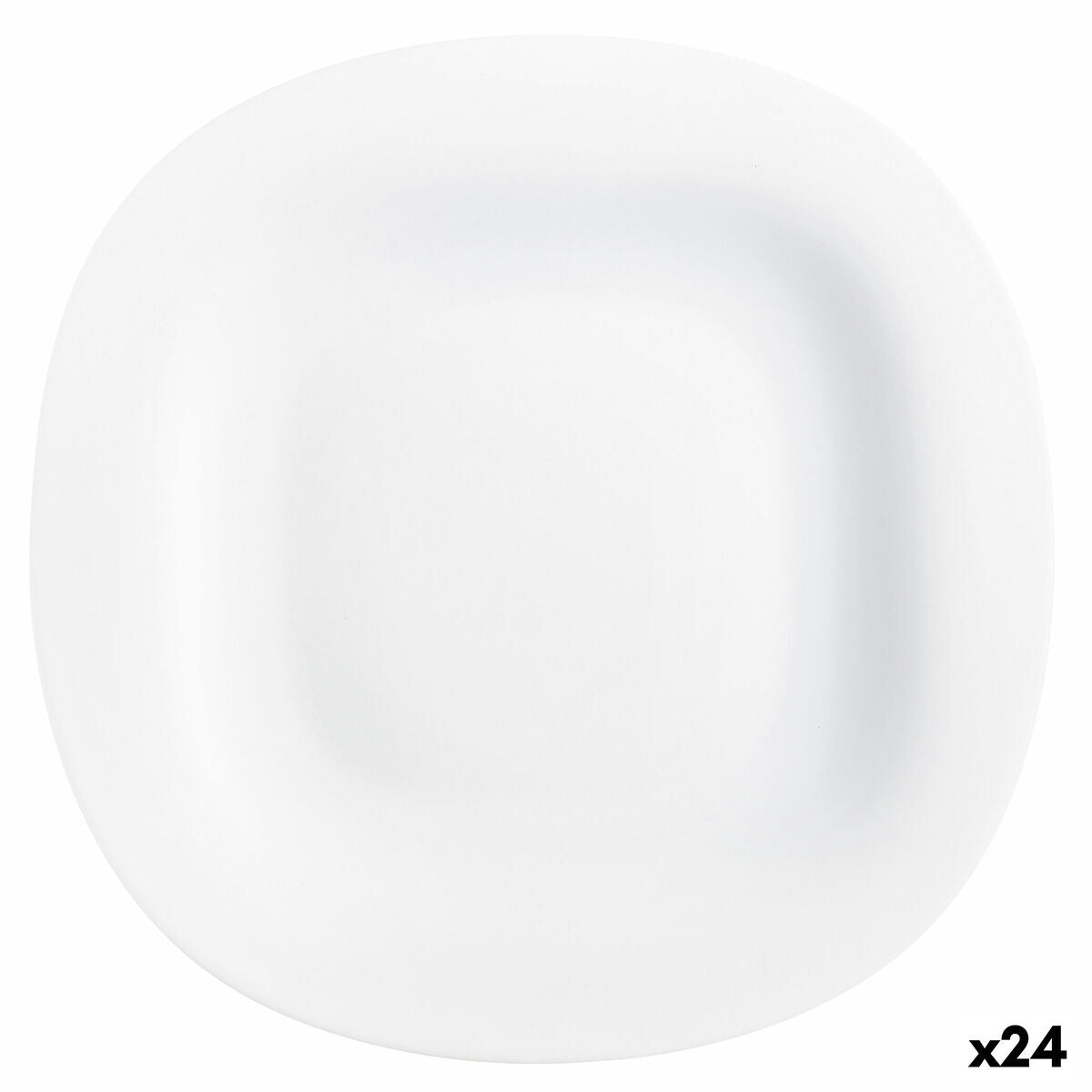 Piatto Piano Luminarc Carine Bianco Vetro (Ø 26 cm) (24 Unità)