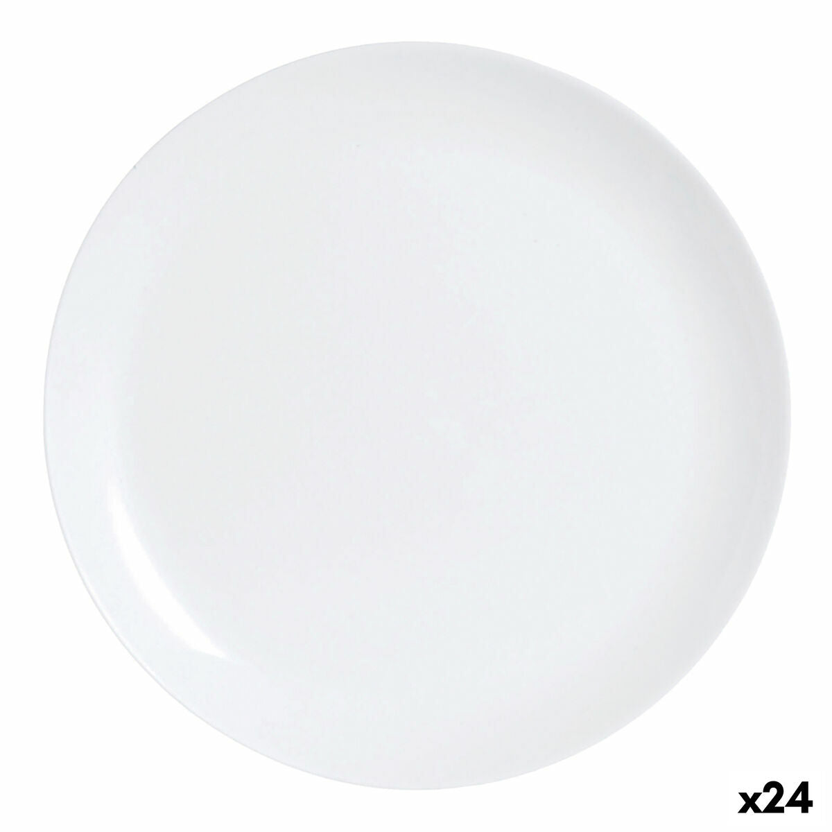 Piatto Piano Luminarc Diwali Bianco Vetro (25 cm) (24 Unità)