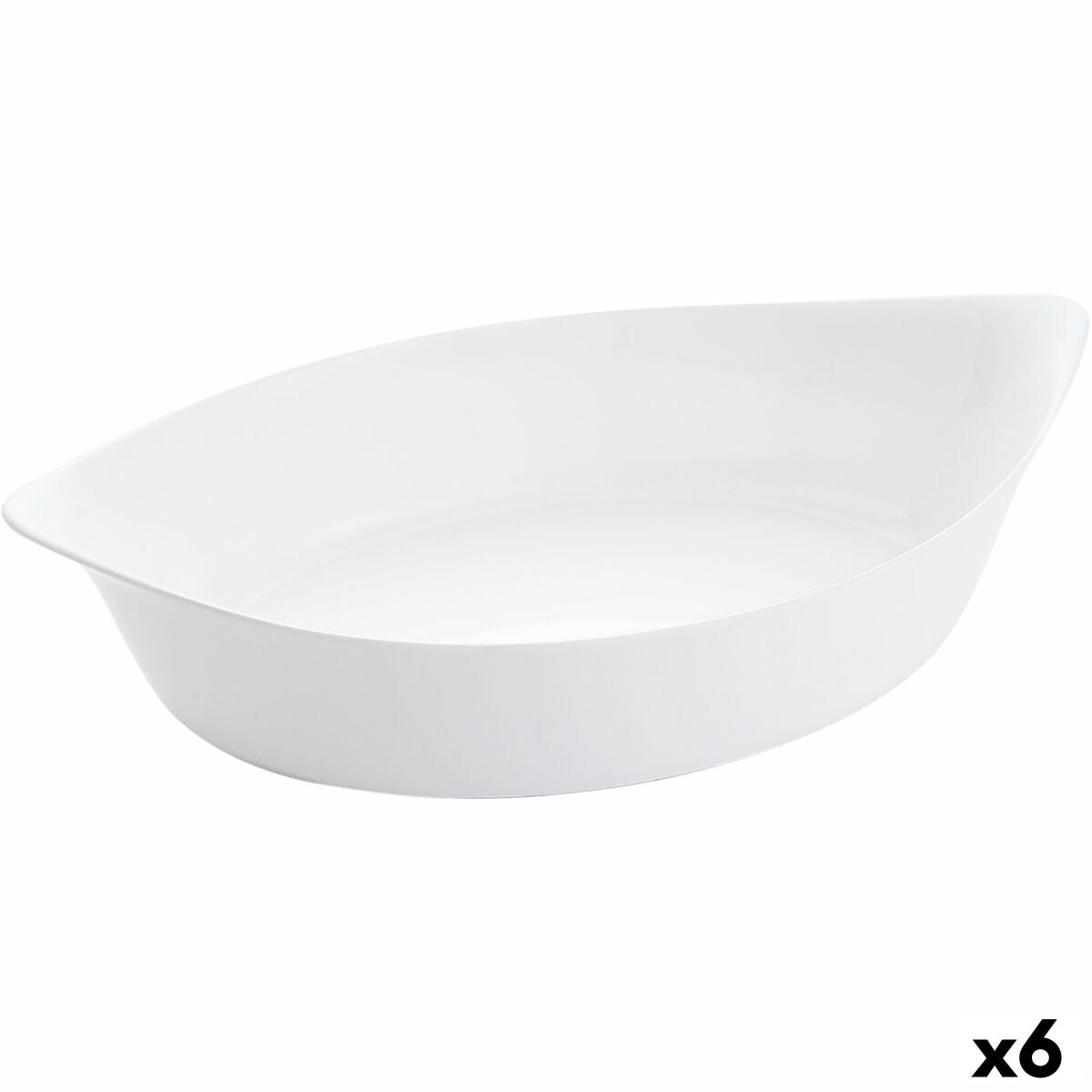 Teglia da Cucina Luminarc Smart Cuisine Ovale Bianco Vetro 38 x 22 cm (6 Unità)