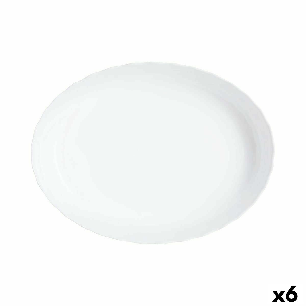 Teglia da Cucina Luminarc Trianon Ovale Bianco Vetro (31 x 24 cm) (6 Unità)
