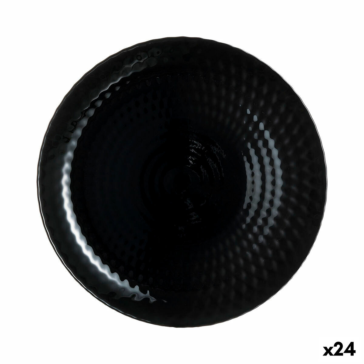 Piatto Piano Luminarc Pampille Nero Vetro (25 cm) (24 Unità)