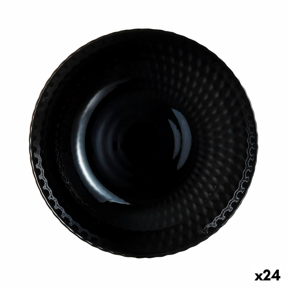 Piatto Fondo Luminarc Pampille Nero Vetro (20 cm) (24 Unità)