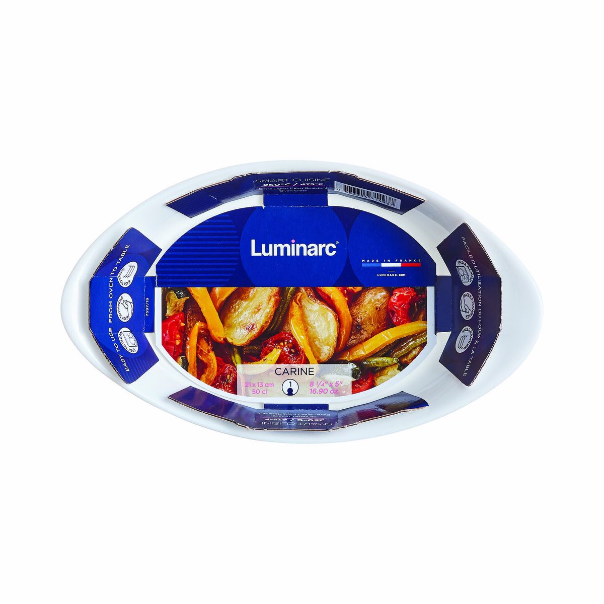 Teglia da Cucina Luminarc Smart Cuisine Ovale Bianco Vetro 21 x 13 cm (6 Unità)