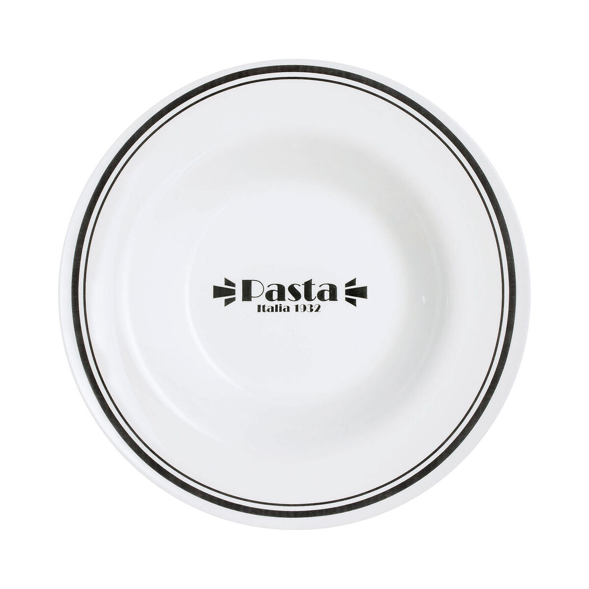 Piatto per Pasta Luminarc Friends Time Bistro Bianco/Nero Vetro 28,5 cm (12 Unità)