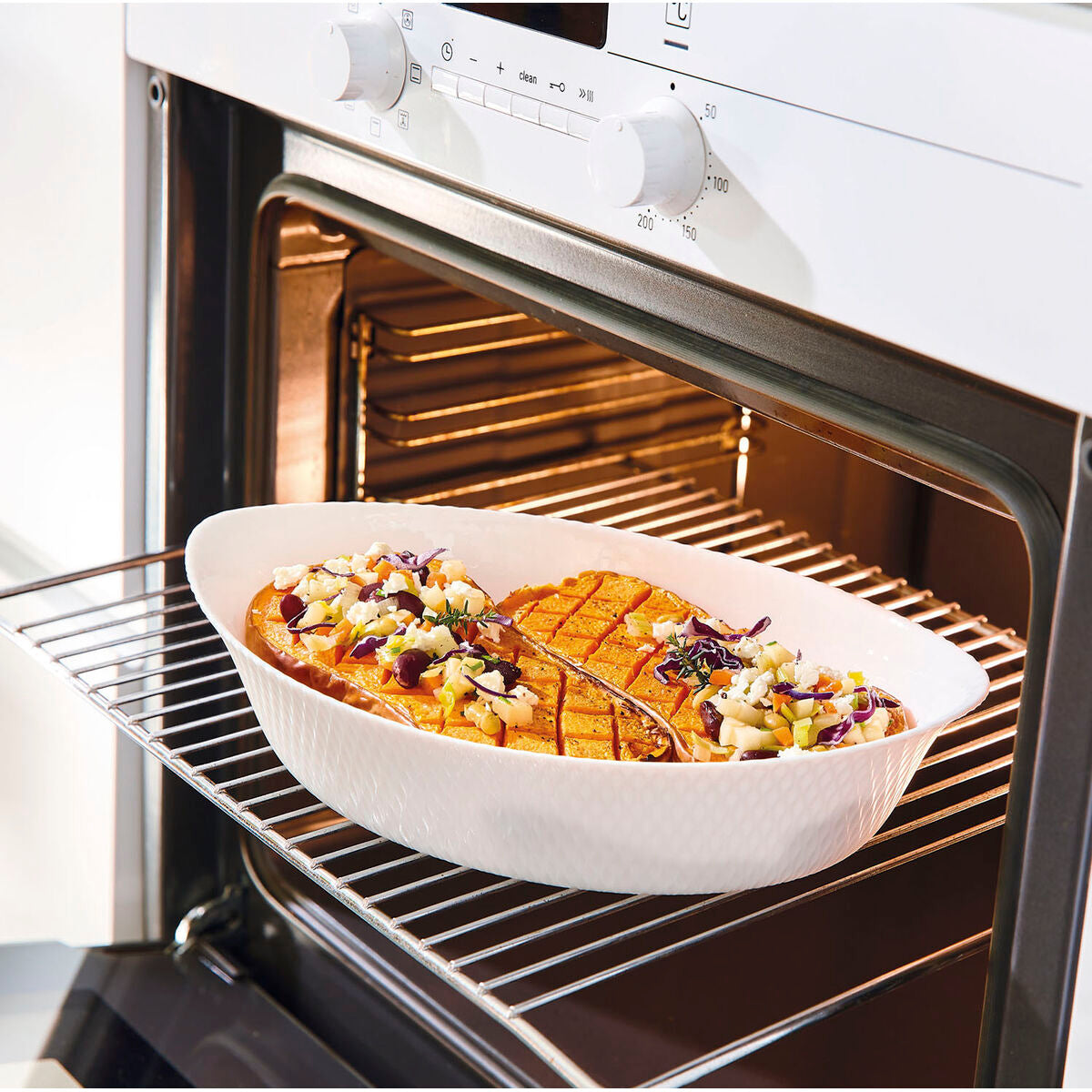 Teglia da Cucina Luminarc Smart Cuisine 32 x 20 cm Bianco Vetro (6 Unità)