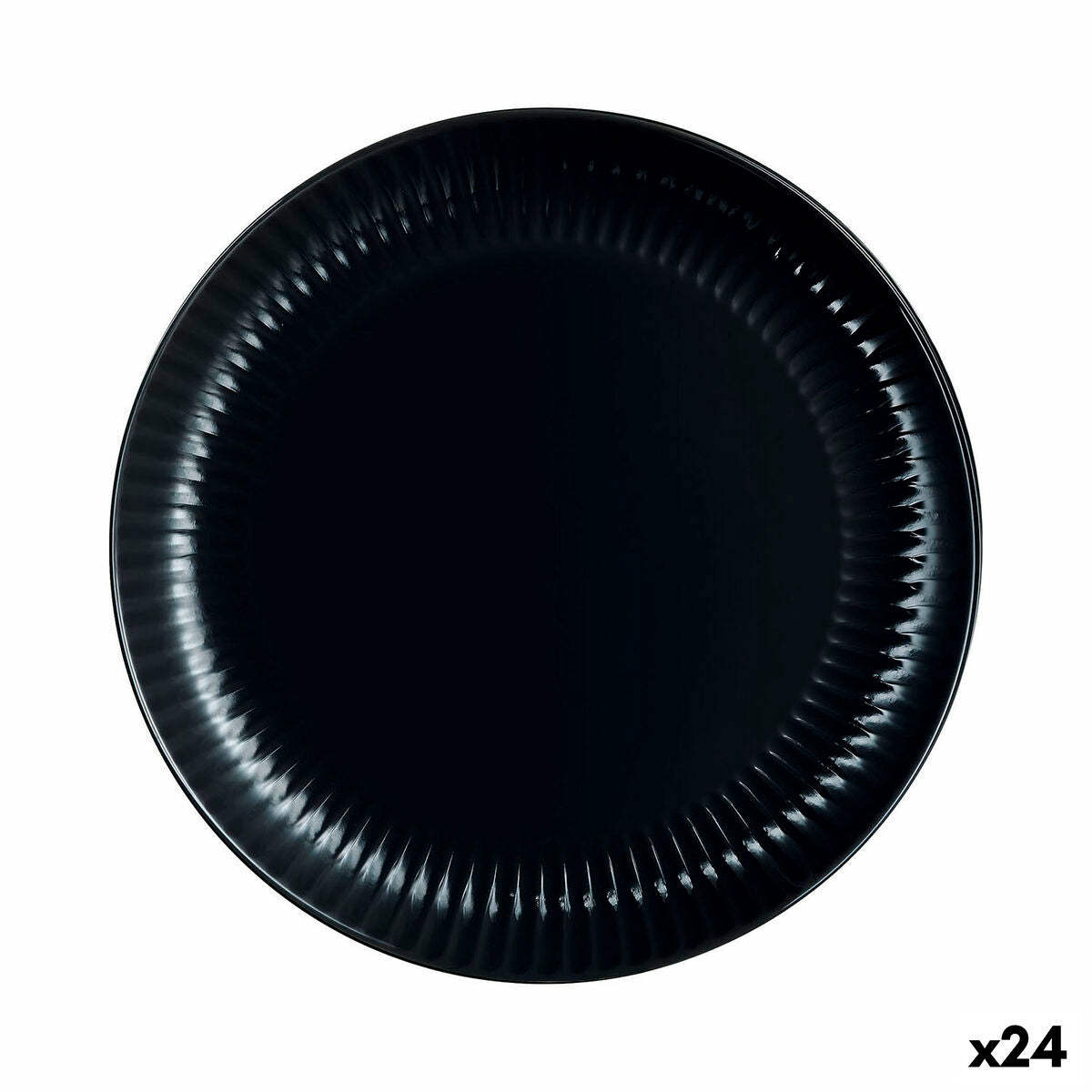Piatto da pranzo Luminarc Cottage Nero Vetro 25 cm (24 Unità)