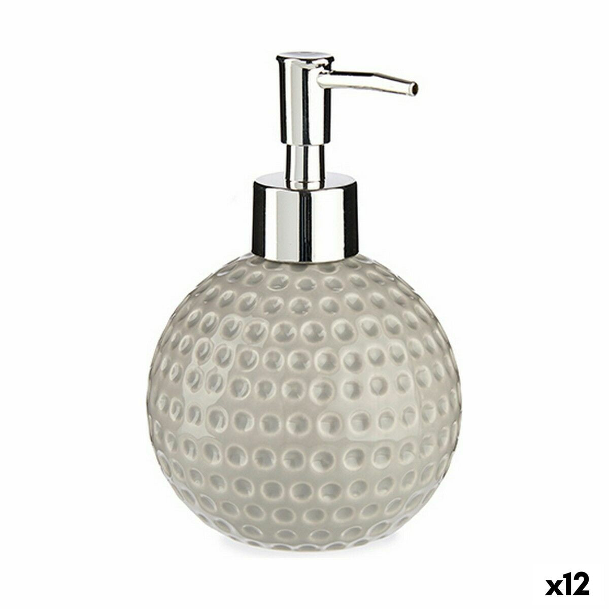 Dispenser di Sapone Golf Ceramica Grigio Metallo 12 Unità (300 ml)