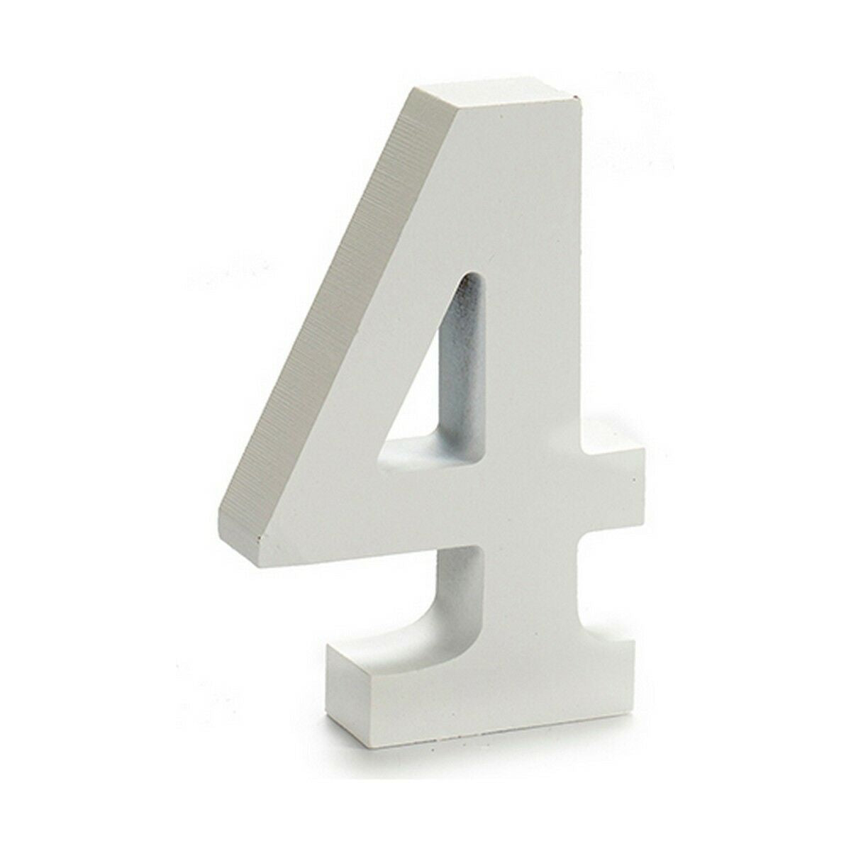 Numeri 4 Legno Bianco (2 x 16 x 14,5 cm) (24 Unità)