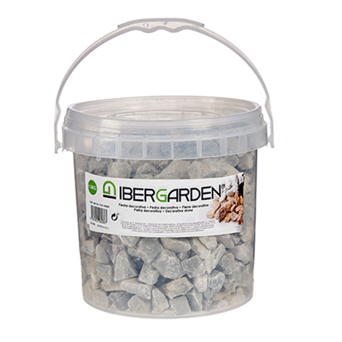 Barattolo 3 Kg Pietre Decorative Grigio chiaro (4 Unità)