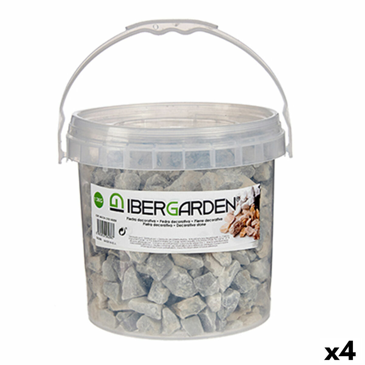 Barattolo 3 Kg Pietre Decorative Grigio chiaro (4 Unità)