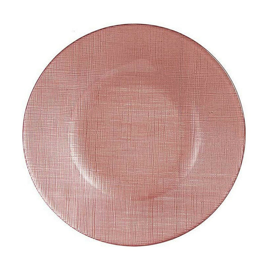 Piatto Piano Rosa Vetro 6 Unità (21 x 2 x 21 cm)