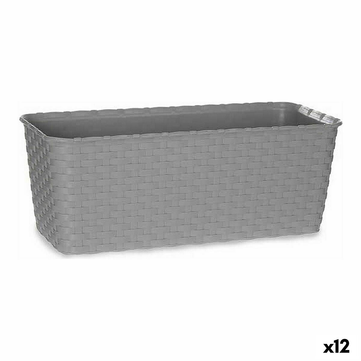 Vaso Autoirrigante Grigio Plastica (13 x 11 x 29 cm) (12 Unità)