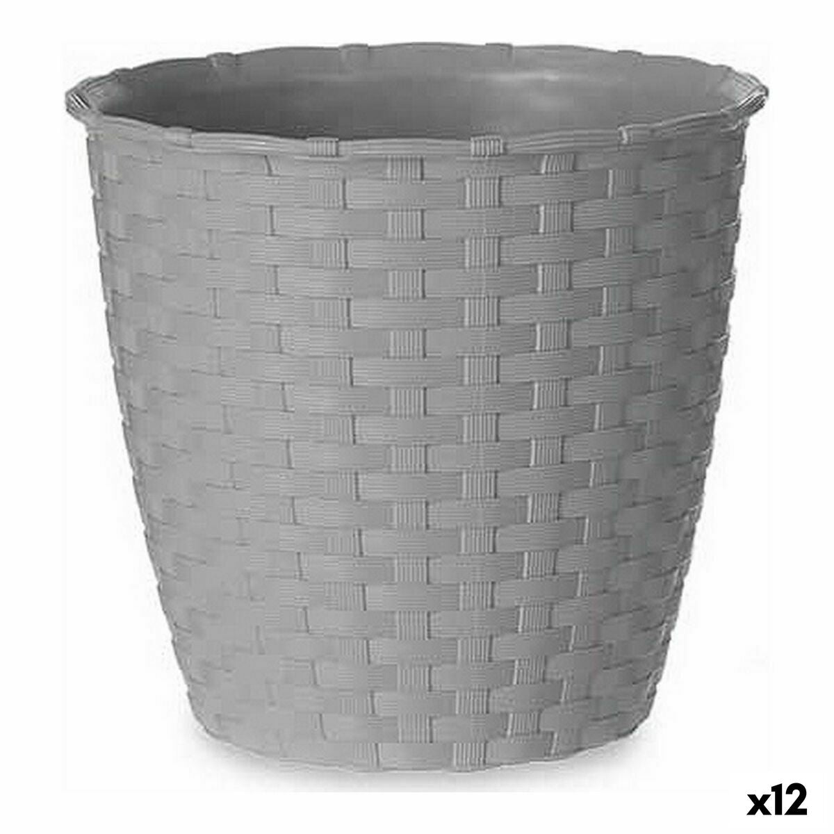 Vaso Grigio Plastica (14 x 13 x 14 cm) (12 Unità)