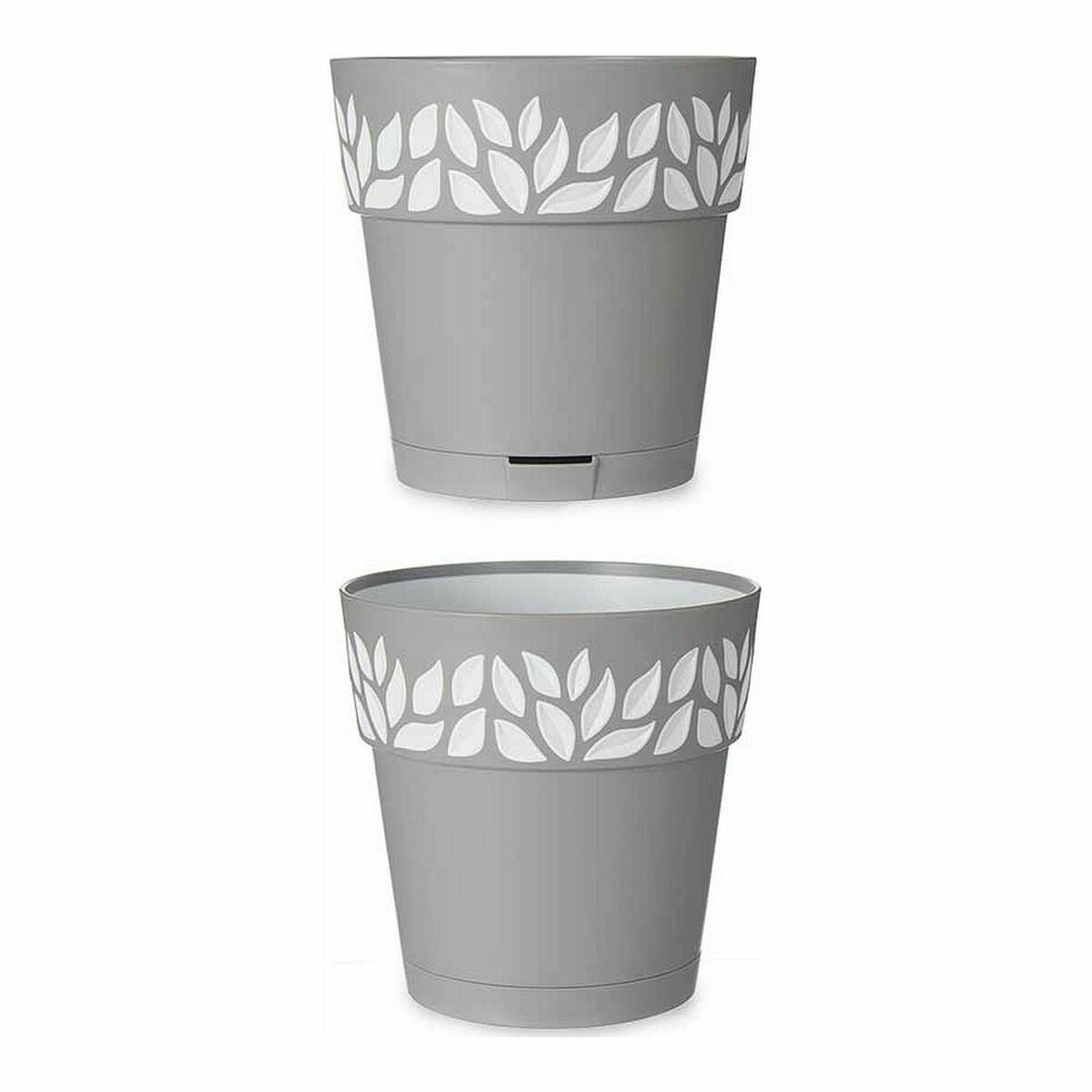 Vaso Autoirrigante Grigio Bianco Plastica (15 x 15 x 15 cm) (12 Unità)