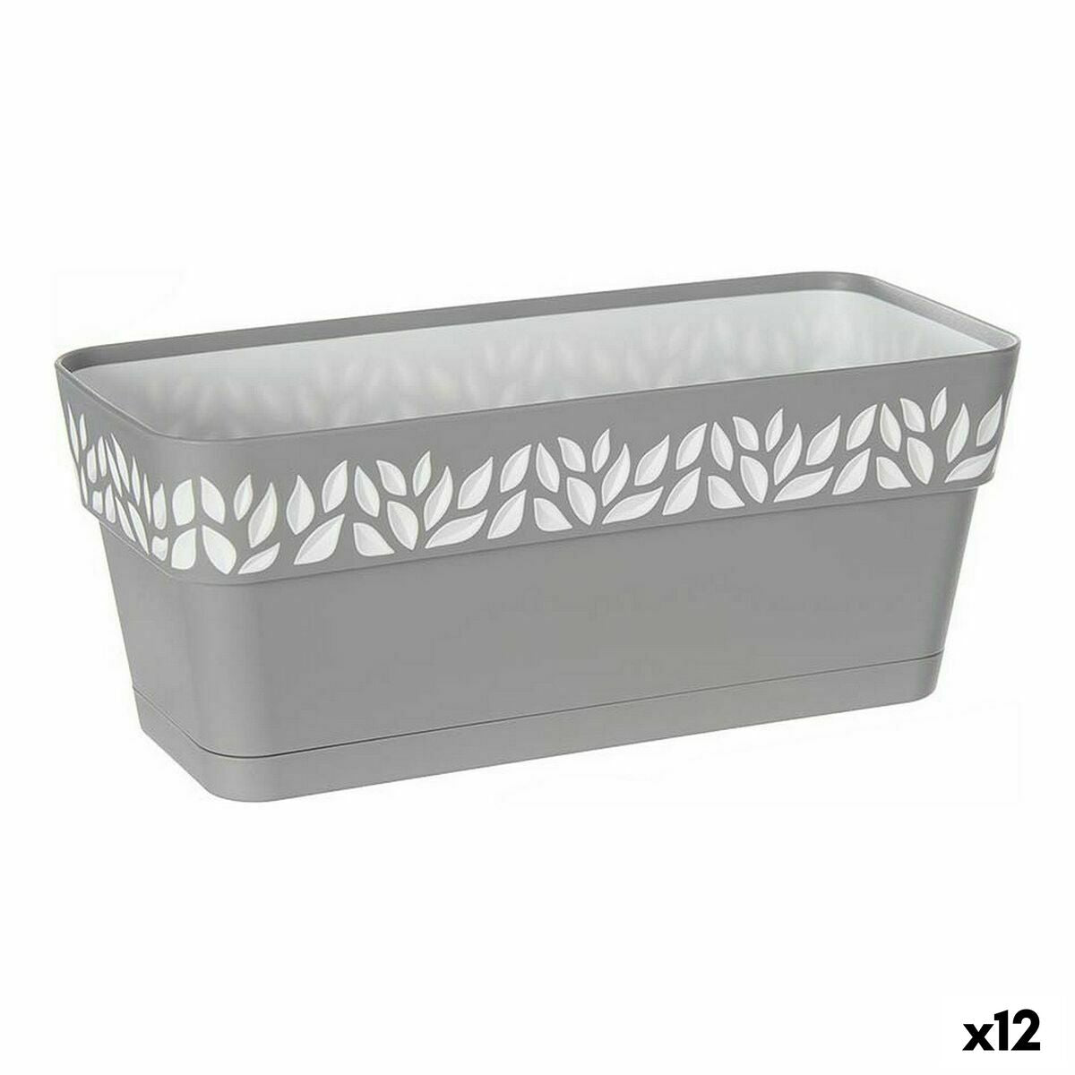 Vaso Autoirrigante Cloe Grigio Bianco Plastica (13,3 x 12,3 x 29,3 cm) (12 Unità)