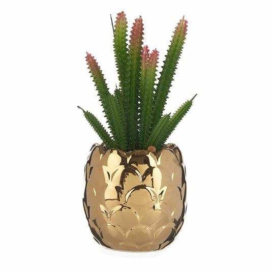 Pianta finta Ceramica Dorato Cactus Verde Plastica 6 Unità