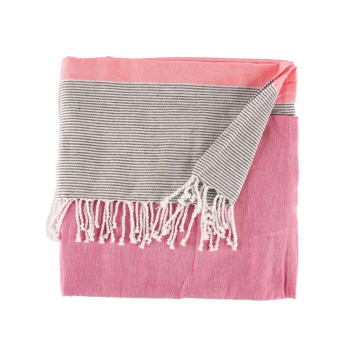 Foulard Multiuso Righe 160 x 200 cm Rosa (12 Unità)