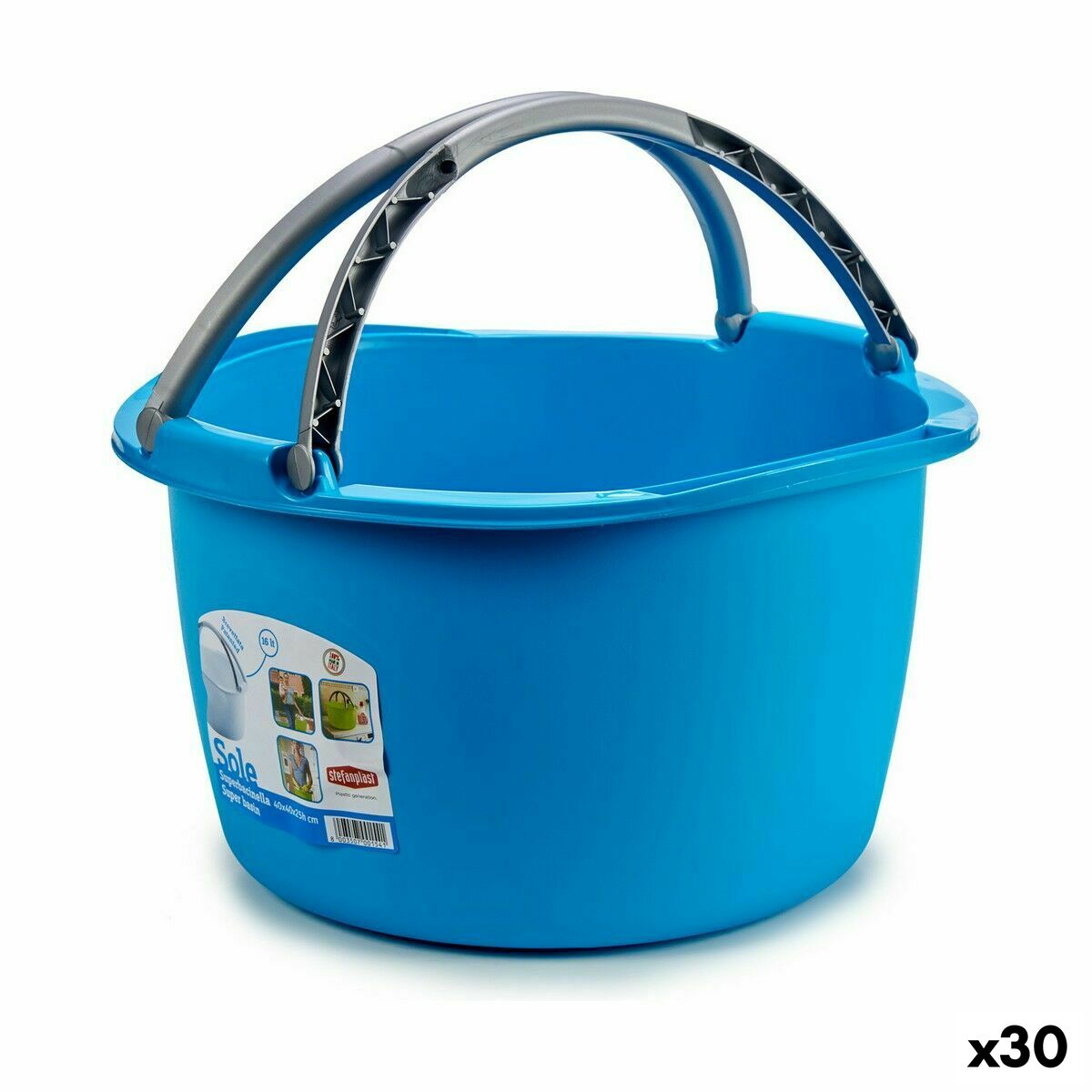 Cestino Multiuso Stefanplast Con manici Plastica 16 L 39 x 22 x 39 cm (30 Unità)