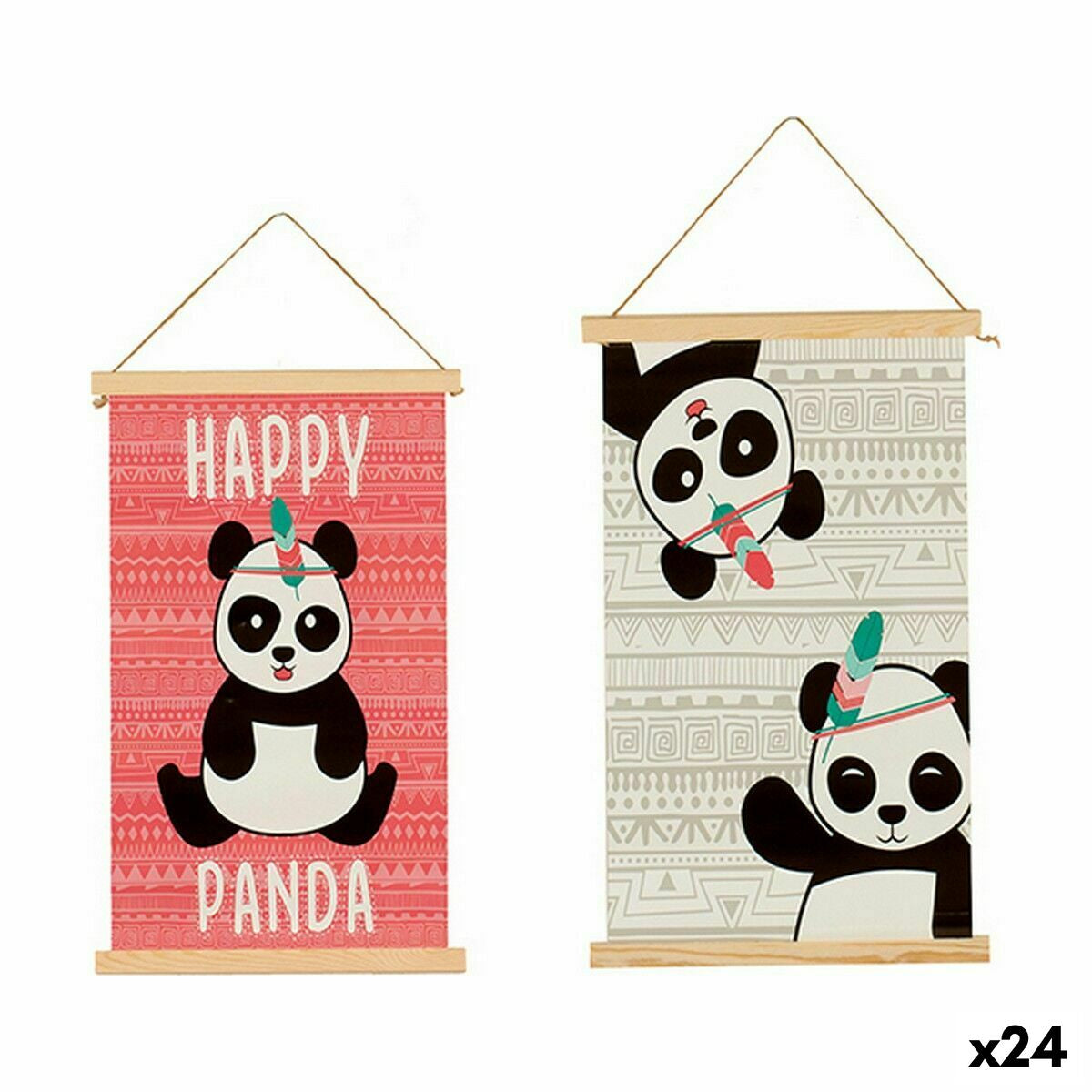 Decorazione da Parete Panda 1 x 54 x 33 cm (24 Unità)