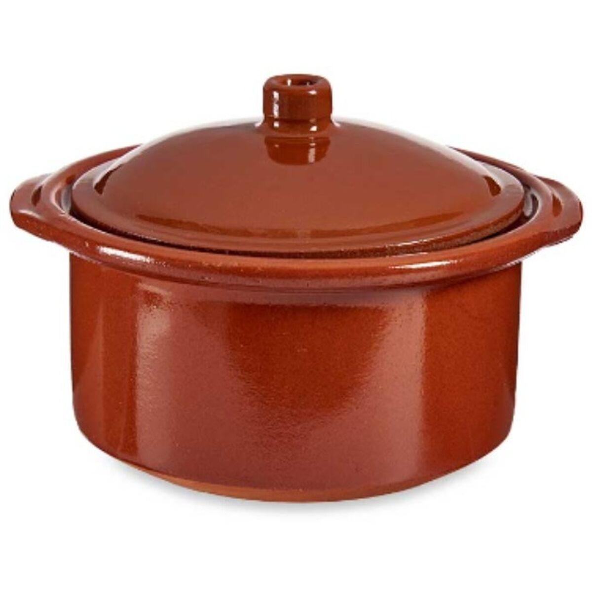Pentola con Coperchio Argilla cotta 1,5 L 22 x 14,5 x 20 cm (4 Unità)