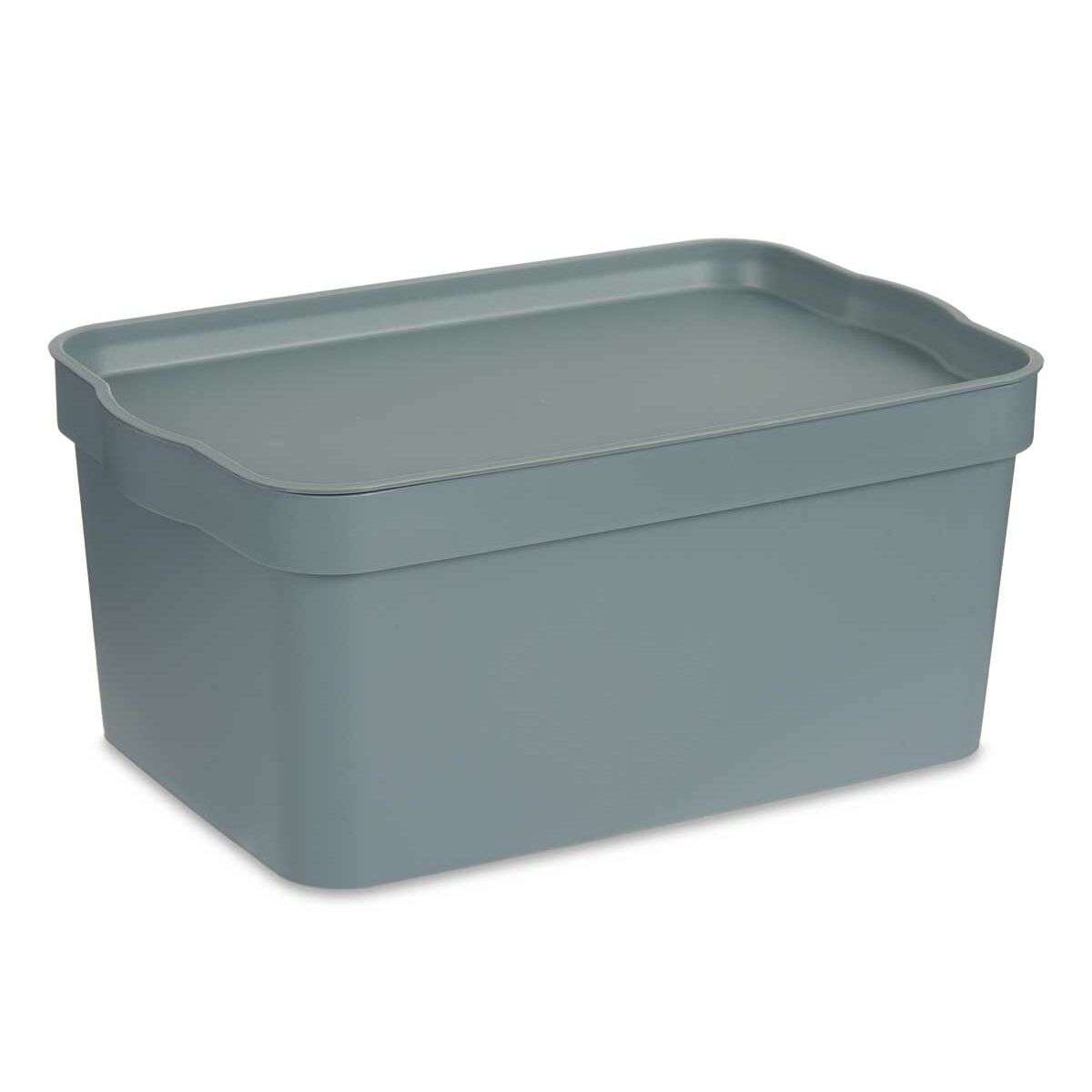 Scatola portaoggetti con coperchio Grigio Plastica 7,5 L 21 x 14,2 x 32 cm (12 Unità)