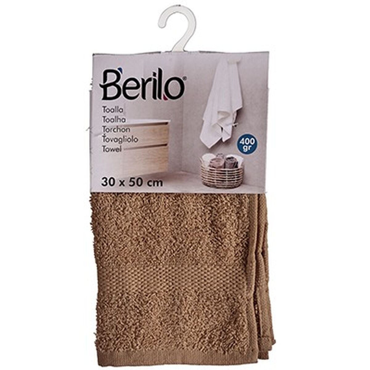 Telo da bagno Cammello 30 x 50 cm (12 Unità)