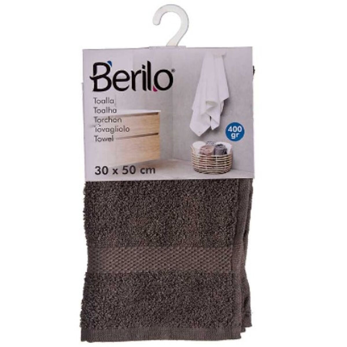Telo da bagno Grigio 30 x 50 cm (12 Unità)