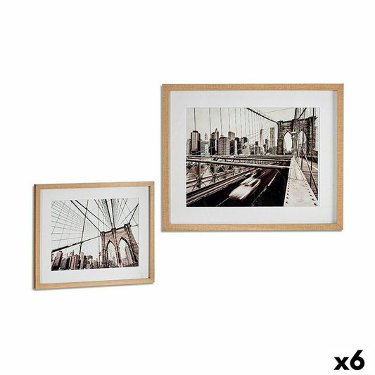 Quadro Legno Vetro 43 x 3 x 53 cm (6 Unità)