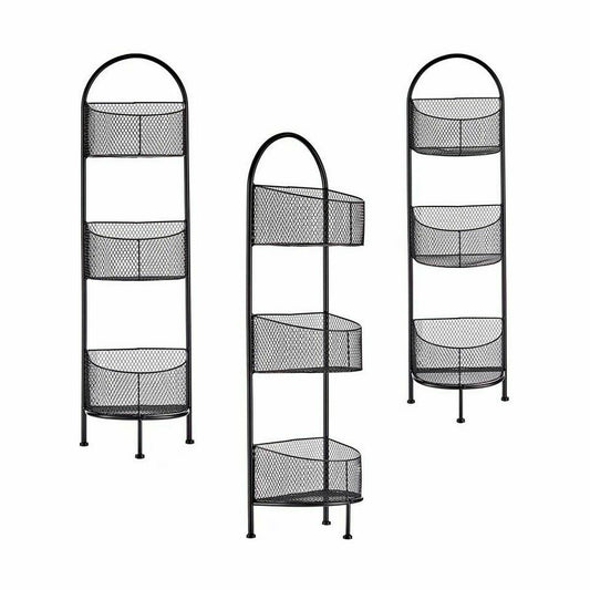 Scaffale Nero Metallo 21,2 x 97 x 28,5 cm (4 Unità)