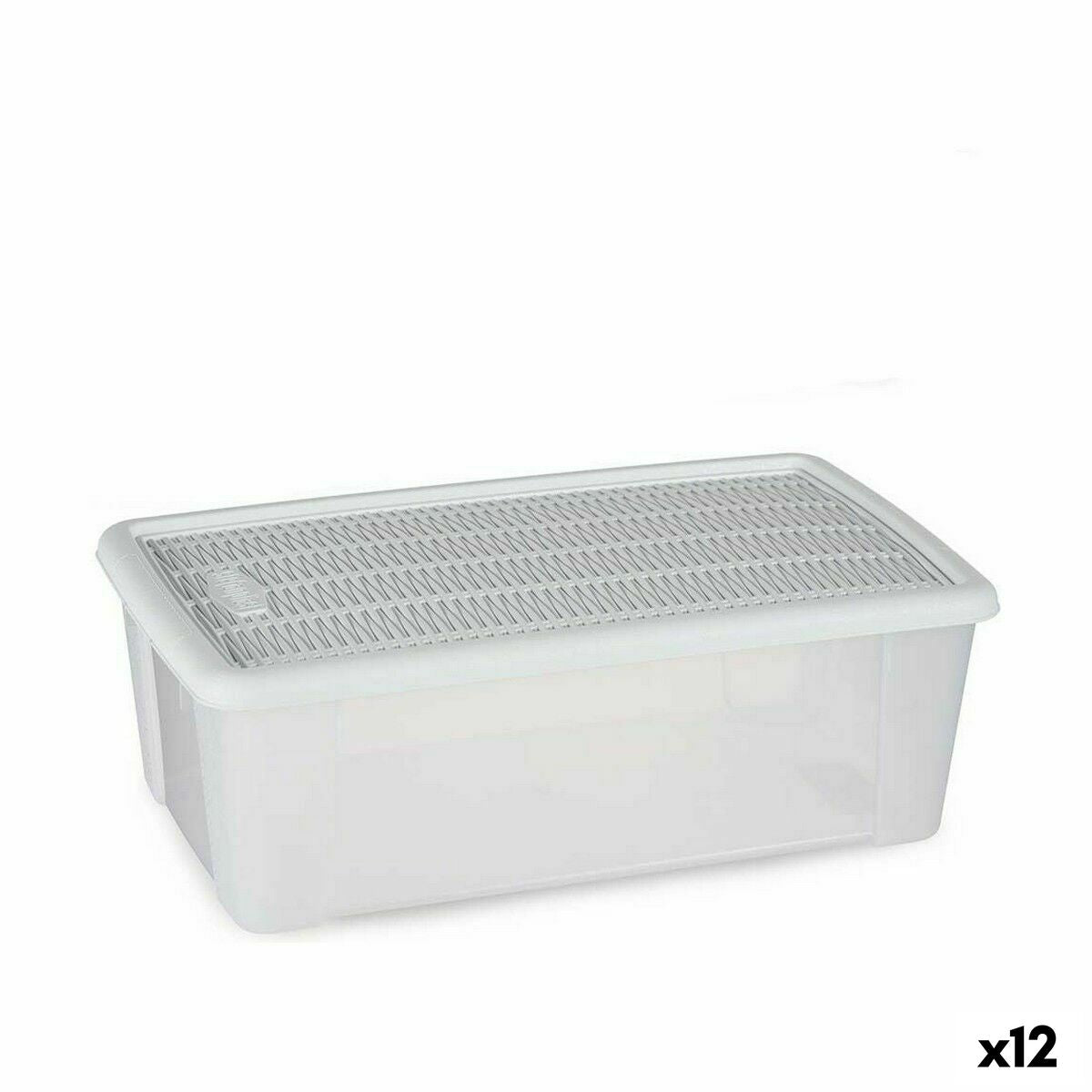 Scatola portaoggetti con coperchio Stefanplast Elegance Bianco Plastica 5 L 19,5 x 11,5 x 33 cm (12 Unità)