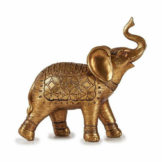 Statua Decorativa Elefante Dorato 27,5 x 27 x 11 cm (4 Unità)