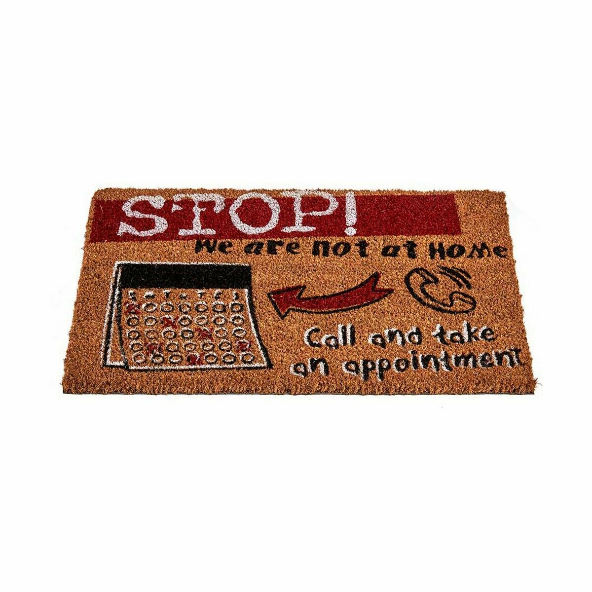 Zerbino Stop Nero Rosso Naturale Fibra di cocco 40 x 1,5 x 60 cm (12 Unità)