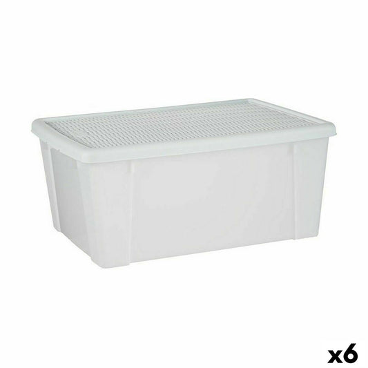 Scatola portaoggetti con coperchio Stefanplast Elegance Bianco Plastica 29 x 17 x 39 cm (6 Unità)