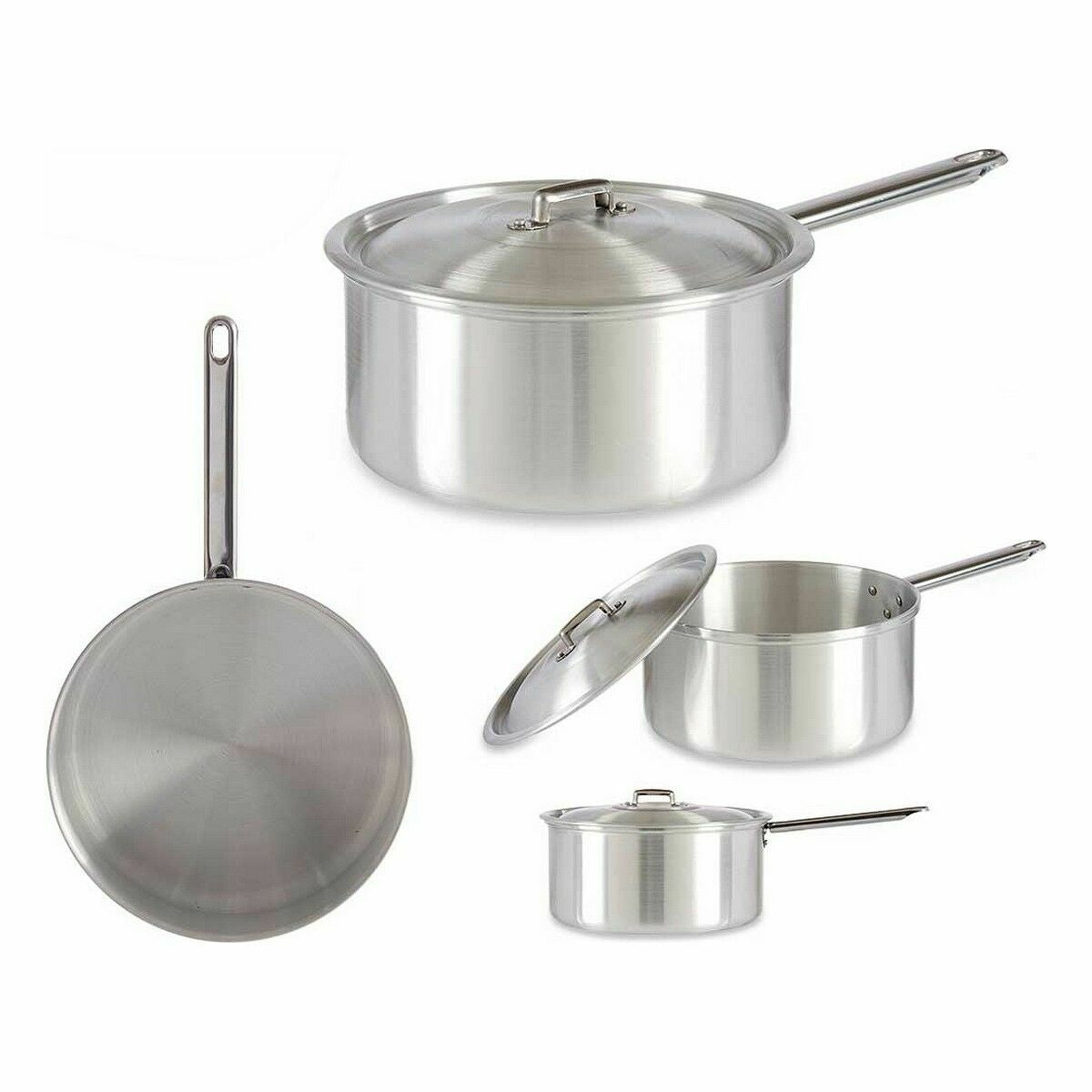 Casseruola con Coperchio Ø 24 cm Argentato Alluminio 5 L (10 Unità)