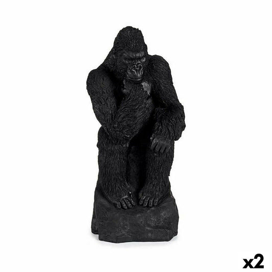 Statua Decorativa Gorilla Nero 20 x 45 x 20 cm (2 Unità)