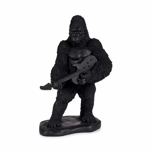 Statua Decorativa Gorilla Chitarre Nero 17,5 x 38 x 27 cm (3 Unità)