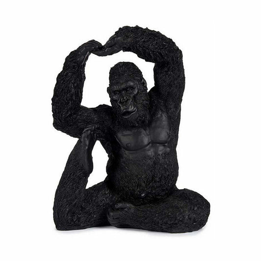 Statua Decorativa Yoga Gorilla Nero 15,2 x 31,5 x 26,5 cm (3 Unità)