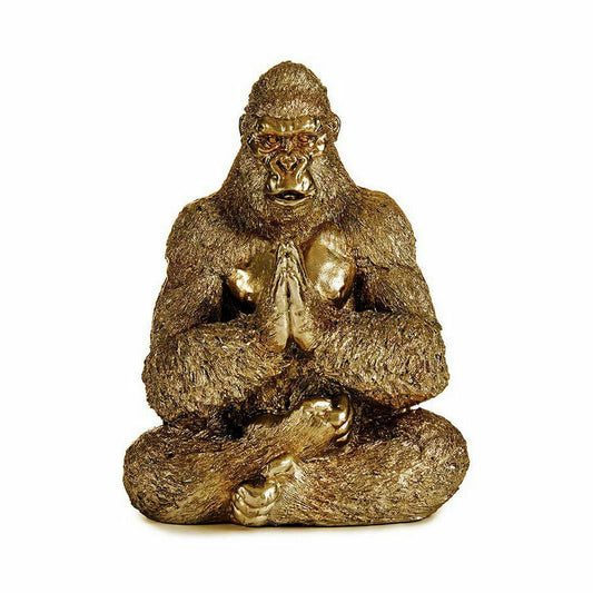 Statua Decorativa Yoga Gorilla Dorato 16 x 27,5 x 22 cm (4 Unità)