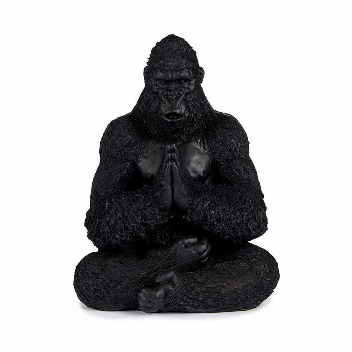 Statua Decorativa Gorilla Yoga Nero 16 x 28 x 22 cm (4 Unità)