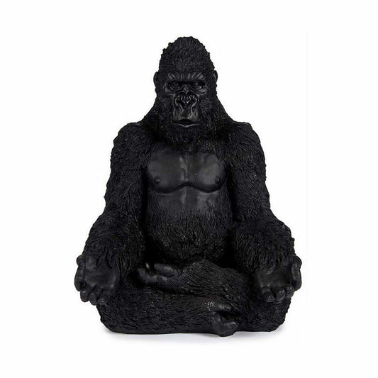 Statua Decorativa Gorilla Yoga Nero 19 x 26,5 x 22 cm (4 Unità)