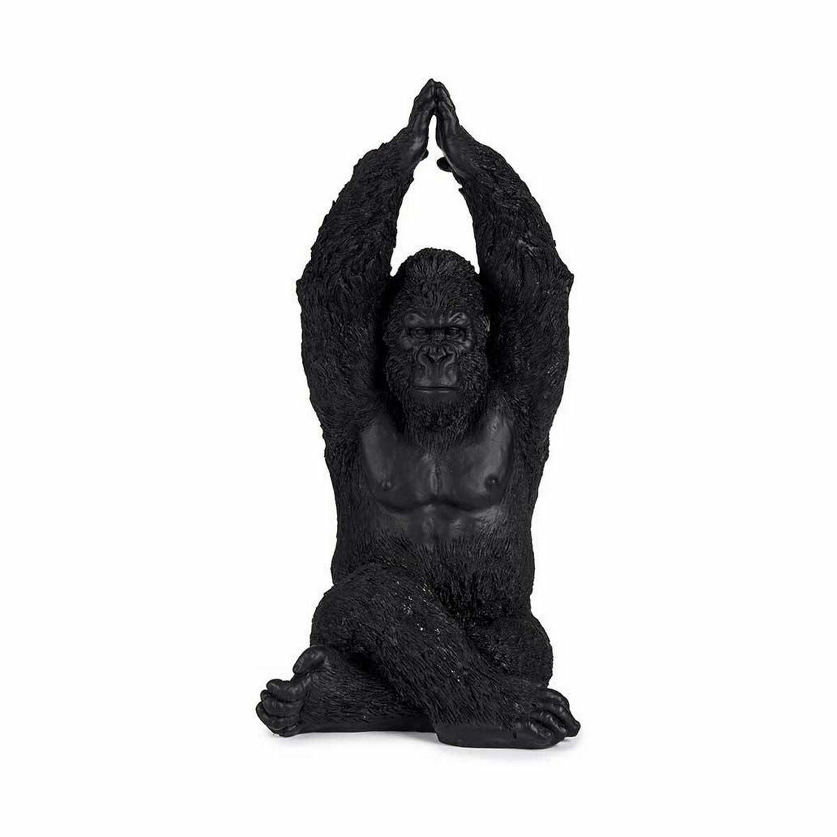 Statua Decorativa Gorilla Yoga Nero 18 x 36,5 x 19,5 cm (4 Unità)